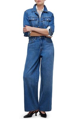 Madewell Long Sleeve Wide Leg Denim Coverall Jumpsuit in Byrne Wash