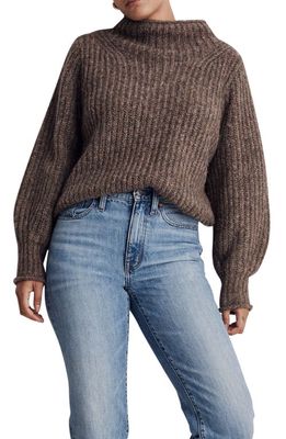 Madewell Loretto Funnel Neck Sweater in Heather Otter