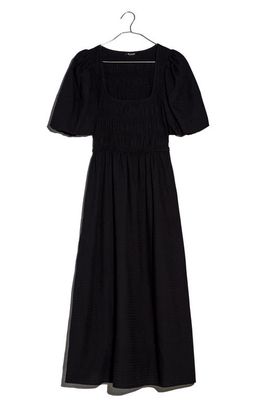 Madewell Lucie Puff-Sleeve Midi Dress in Bk5229