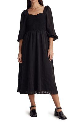 Madewell Lucie Sweetheart Midi Dress in True Black