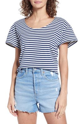 Madewell Lyndale Oversize Organic Cotton T-Shirt in Navy Stripe