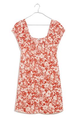 Madewell Margie Abstract Floral Minidress in Roasted Squash