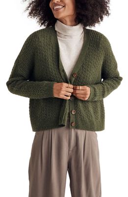 Madewell Mayfair Sweater Cardigan in Heather Pine