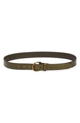 Madewell Medium Perfect Leather Belt in Weathered Grove