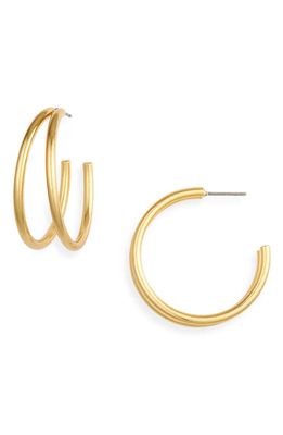 Madewell Medium Split Hoop Earrings in Vintage Gold