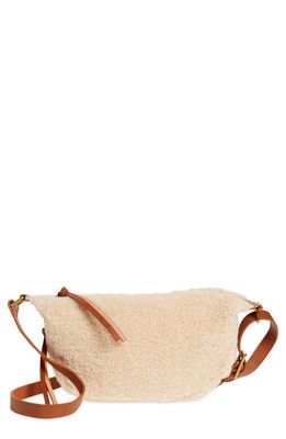 Madewell Mini The Resourced High Pile Fleece Sling Bag in Linen