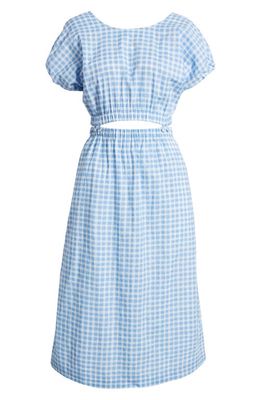 Madewell Modular Pull-On Cotton Gingham Two-Piece Dress Set in Shibori Yd
