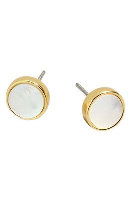Madewell Mother-of-Pearl Stud Earrings in Vintage Gold