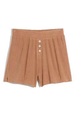 Madewell MWL Rib Pull-On Shorts in Faded Earth