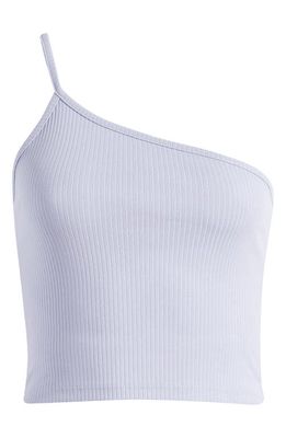 Madewell One-Shoulder Cotton Rib Crop Camisole in Distant Periwinkle