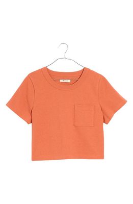 Madewell Organic Cotton Supercrop Pocket T-Shirt in Sweet Dahlia