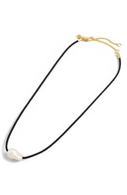 Madewell Organic Freshwater Pearl Cord Choker Necklace in True Black