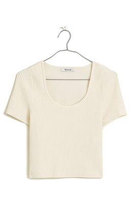 Madewell Ottoman Rib Crop Top in Bright Ivory