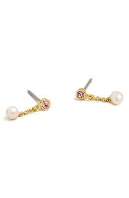 Madewell Party Cultured Freshwater Pearl Drop Earring in Woodrose