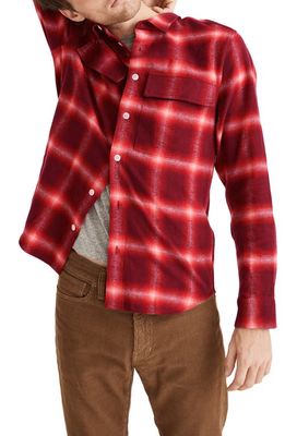 Madewell Perdido Plaid Flannel Perfect Shirt in Red Glow