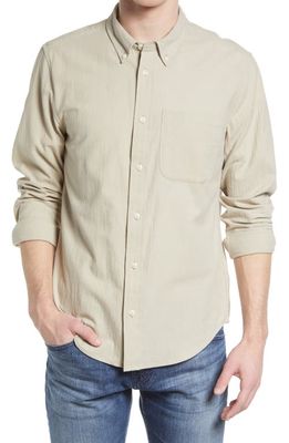 Madewell Perfect Crinkle Cotton Button Down Shirt in Sunfaded Sage