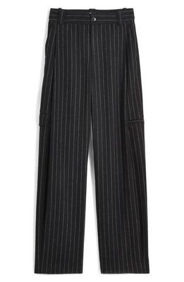 Madewell Pinstripe Cargo Pants in Almost Black