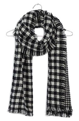 Madewell Plaid Double Face Scarf in True Black