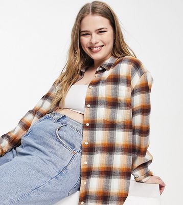 Madewell Plus oversized flannel shirt in plaid-Multi