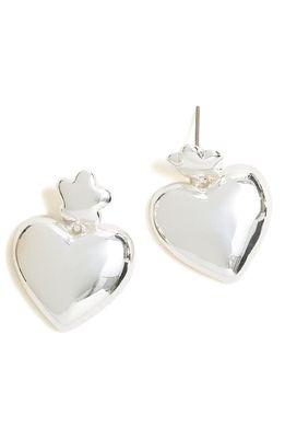Madewell Puffy Heart Statement Earrings in Polished Silver