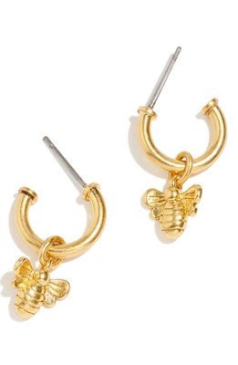 Madewell Queen Bee Huggie Drop Earrings in Vintage Gold