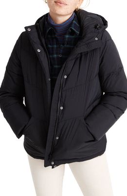 Madewell Quilted Water Resistant Puffer Parka in True Black