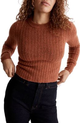 Madewell Readfield Rib Slim Fit Pullover Sweater in Hthr Cumin