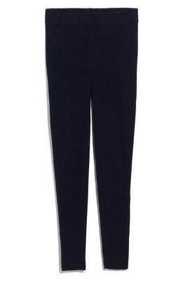 Madewell Resourced Cashmere High Rise Sweater Leggings in Midnight Blue