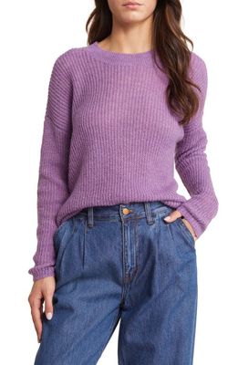 Madewell Ribbed Crewneck Sweater in Heather Amethyst