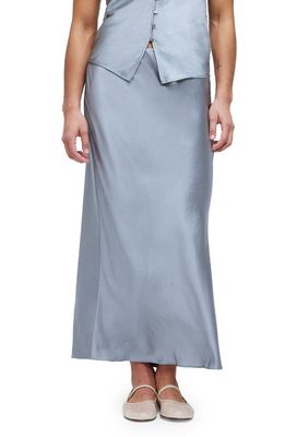Madewell Satin Slip Skirt in Dusk Grey