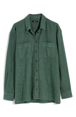 Madewell Seamed Edition Oversize Flannel Ex-Boyfriend Shirt in Dark Palm
