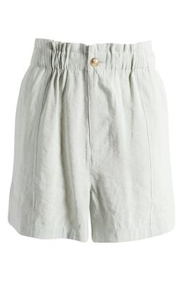 Madewell Seamed Paperbag Waist Shorts in Sage Mist