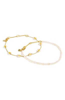 Madewell Set of 2 Cultured Pearl Bracelets in Freshwater Pearl