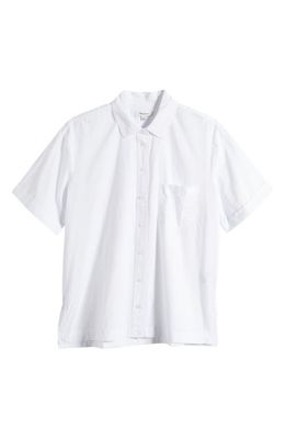 Madewell Short Sleeve Signature Cotton Poplin Button-Up Shirt in Eyelet White