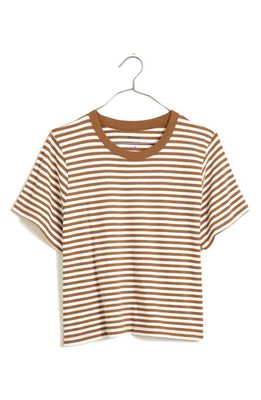 Madewell Softfade Cotton Boxy Crop T-Shirt in Pecan Shell