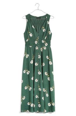 Madewell Sophia Floral Print Dress in Architect Green