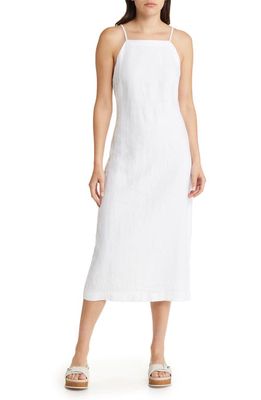 Madewell Square Neck Linen Midi Dress in Eyelet White