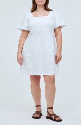 Madewell Square Neck Linen Minidress in Eyelet White