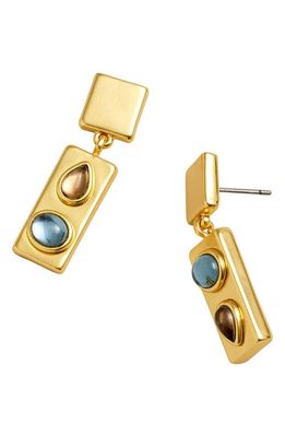Madewell Stacked Stone Drop Earrings in Vintage Gold
