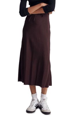 Madewell Star Jacquard Midi Slip Skirt in Spiced Raisin