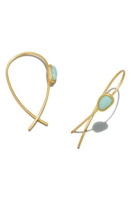 Madewell Stone Collection Amazonite Threader Earrings in Amazonite Multi