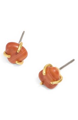 Madewell Stone Collection Stud Earrings in Burnt Orange
