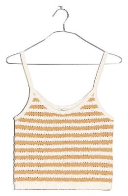 Madewell Stripe Open Stitch Sweater Camisole in Earthen Sand