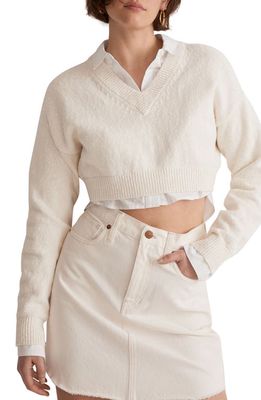 Madewell Supercrop Pullover Sweater in Bright Ivory