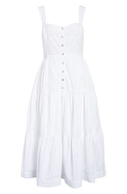 Madewell Suzette Seamed Bodice Tiered Cotton Sundress in Eyelet White