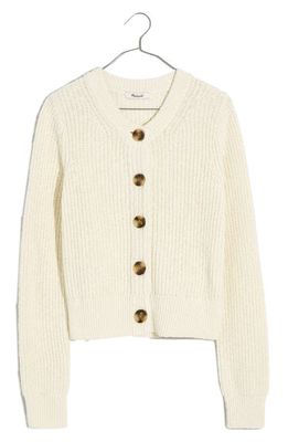 Madewell Textural Knit Cardigan in Bright Ivory
