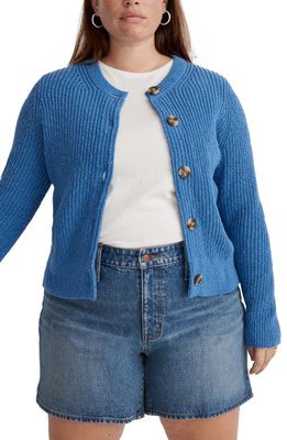 Madewell Textural Knit Cardigan in Hermitage Blue