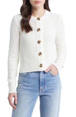 Madewell Textural Knit Cardigan Sweater in Bright Ivory