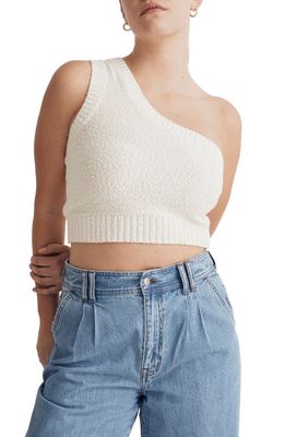 Madewell Textural Knit One-Shoulder Sweater Tank in Antique Cream