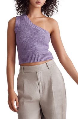 Madewell Textural Knit One-Shoulder Sweater Tank in Aster Bloom